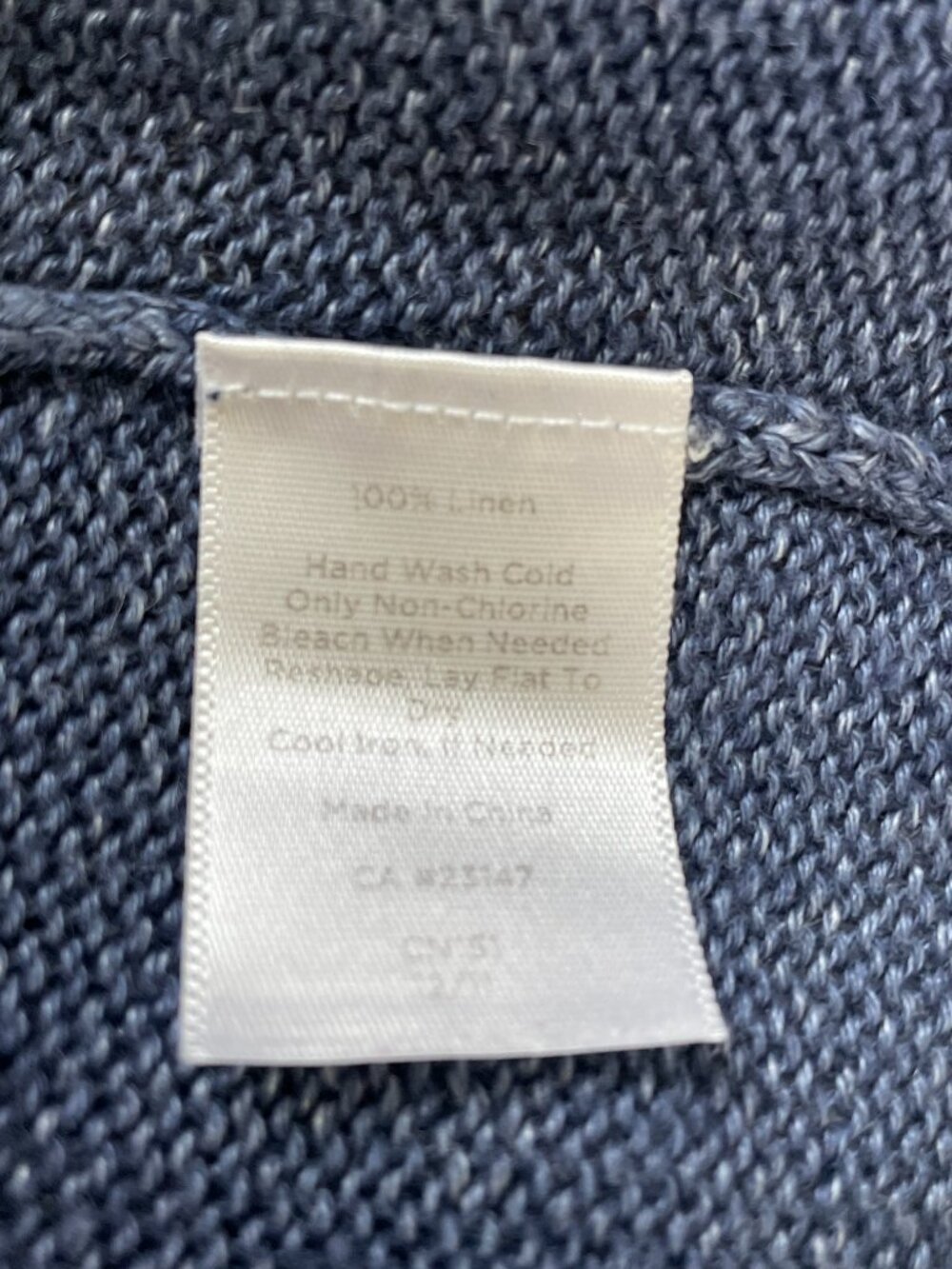 Talbots 100% Linen Blue Marled Lightweight Sweater Medium Coastal - Picture 8 of 9